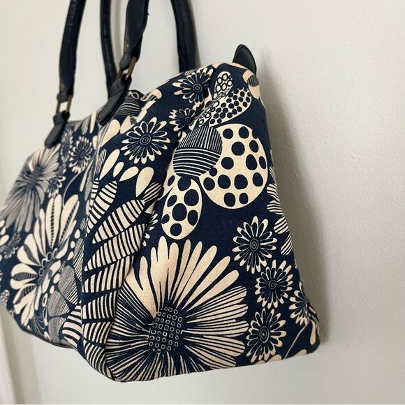 ATMOSPHERE COTTON BLUE AND CREAM WEEKEND HANDBAG. A really fun bag! - Picture 5 of 9